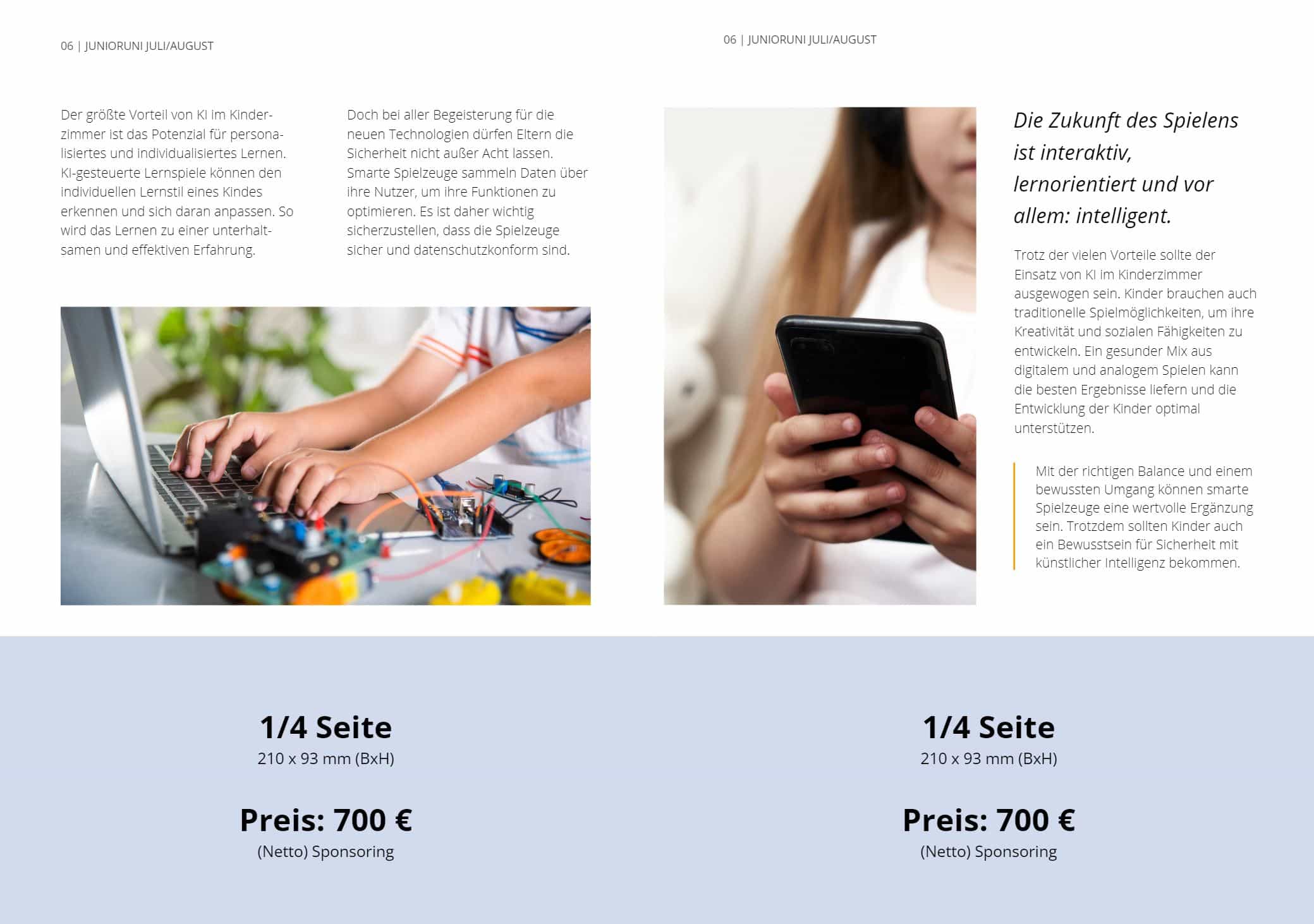 Jobangebote Anzeigenverkauf Junioruni-Magazin 