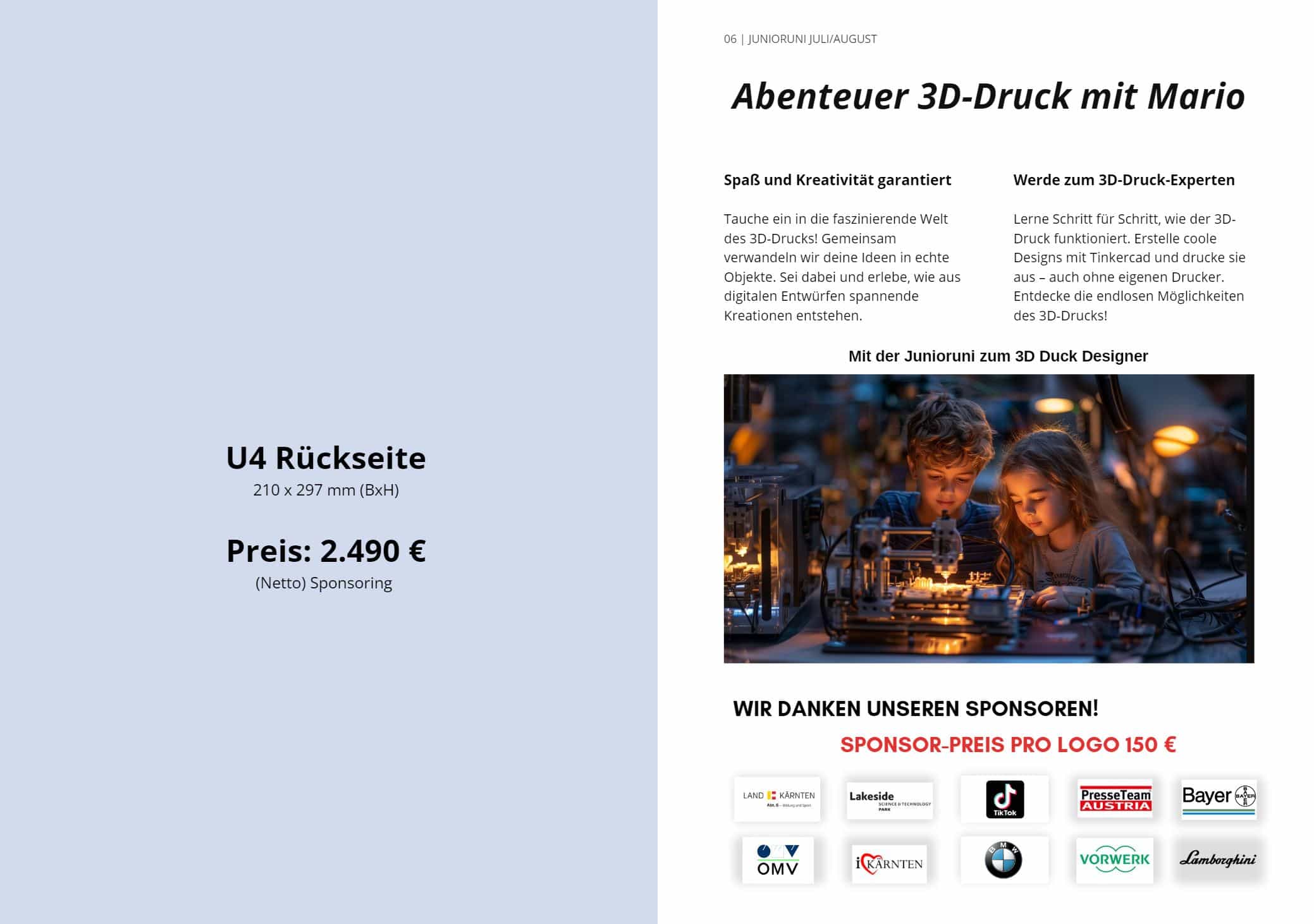 Jobangebote Anzeigenverkauf Junioruni-Magazin 